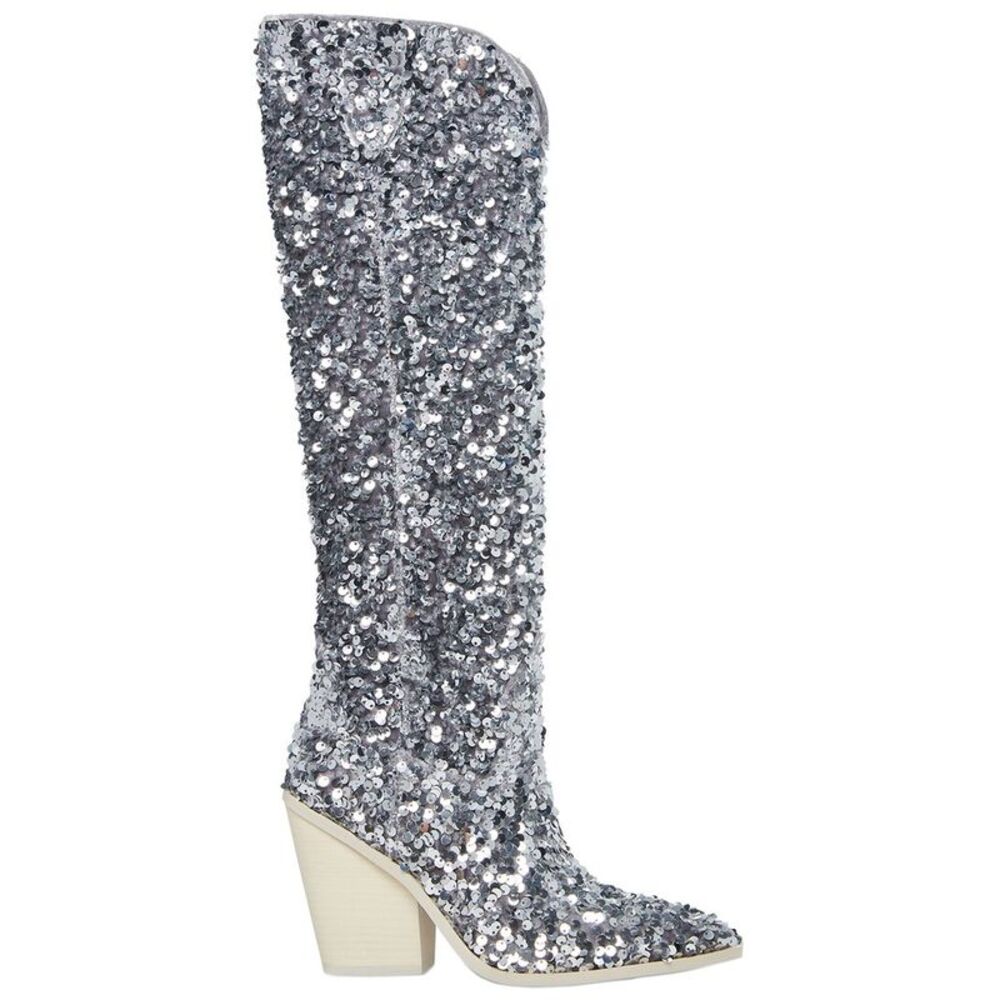 Steve Madden Silver Over the Knee Boots